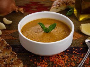 1 - Mercimek (red lentil soup) (V)